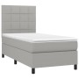 Cama box spring colchón y luces LED tela gris claro 90x200 cm de vidaXL, Camas y somieres - Ref: Foro24-3134845, Precio: 349,...