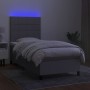 Cama box spring colchón y luces LED tela gris claro 90x200 cm de vidaXL, Camas y somieres - Ref: Foro24-3134845, Precio: 349,...