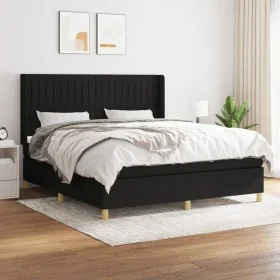Cama box spring con colchón tela negro 180x200 cm de vidaXL, Camas y somieres - Ref: Foro24-3132171, Precio: 675,26 €, Descue...