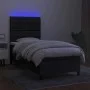 Cama box spring colchón y luces LED tela negro 90x200 cm de vidaXL, Camas y somieres - Ref: Foro24-3135087, Precio: 341,85 €,...