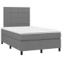 Box spring bed with mattress and LED dark gray fabric 120x200 cm by vidaXL, Beds and slatted bases - Ref: Foro24-3134862, Pri...