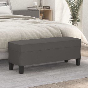Banco de cuero sintético gris 100x35x41 cm en Bancos | Comprar online en Foru.es