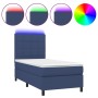 Cama box spring colchón y luces LED tela azul 90x200 cm de vidaXL, Camas y somieres - Ref: Foro24-3134851, Precio: 340,94 €, ...
