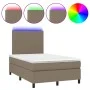Cama box spring con colchón y LED tela gris taupe 120x200 cm de vidaXL, Camas y somieres - Ref: Foro24-3134705, Precio: 404,9...