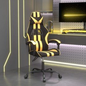Silla gaming giratoria cuero sintético negro y dorado en Sillas gaming | Comprar online en Foru.es
