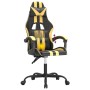 Silla gaming giratoria cuero sintético negro y dorado en Sillas gaming | Comprar online en Foru.es