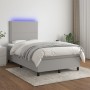 Cama box spring con colchón tela y LED gris claro 120x200 cm de vidaXL, Camas y somieres - Ref: Foro24-3134781, Precio: 402,4...