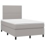 Cama box spring con colchón tela y LED gris claro 120x200 cm de vidaXL, Camas y somieres - Ref: Foro24-3134781, Precio: 402,4...