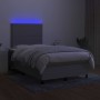 Cama box spring con colchón tela y LED gris claro 120x200 cm de vidaXL, Camas y somieres - Ref: Foro24-3134781, Precio: 402,4...