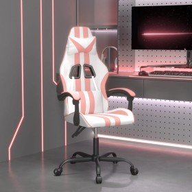 Silla gaming giratoria cuero sintético blanco y rosa en Sillas gaming | Comprar online en Foru.es