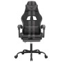 Silla gaming giratoria y reposapiés cuero sintético negro gris en Sillas gaming | Comprar online en Foru.es