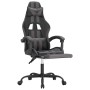 Silla gaming giratoria y reposapiés cuero sintético negro gris en Sillas gaming | Comprar online en Foru.es