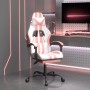 Silla gaming giratoria y reposapiés cuero sintético blanco rosa en Sillas gaming | Comprar online en Foru.es