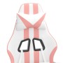 Silla gaming giratoria y reposapiés cuero sintético blanco rosa en Sillas gaming | Comprar online en Foru.es
