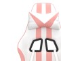 Silla gaming giratoria y reposapiés cuero sintético blanco rosa en Sillas gaming | Comprar online en Foru.es