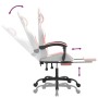 Silla gaming giratoria y reposapiés cuero sintético blanco rosa en Sillas gaming | Comprar online en Foru.es