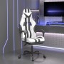 Silla gaming giratoria reposapiés cuero sintético blanco negro en Sillas gaming | Comprar online en Foru.es