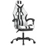 Silla gaming giratoria reposapiés cuero sintético blanco negro en Sillas gaming | Comprar online en Foru.es