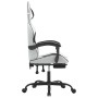 Silla gaming giratoria reposapiés cuero sintético blanco negro en Sillas gaming | Comprar online en Foru.es