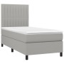 Cama box spring colchón y luces LED tela gris claro 90x190 cm de vidaXL, Camas y somieres - Ref: Foro24-3134997, Precio: 320,...