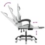Silla gaming giratoria reposapiés cuero sintético blanco negro en Sillas gaming | Comprar online en Foru.es