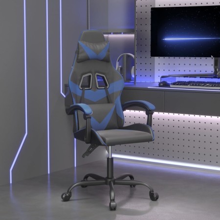 Silla gaming giratoria cuero sintético negro y azul en Sillas gaming | Comprar online en Foru.es