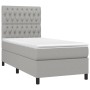 Cama box spring colchón y luces LED tela gris claro 90x190 cm de vidaXL, Camas y somieres - Ref: Foro24-3135077, Precio: 320,...