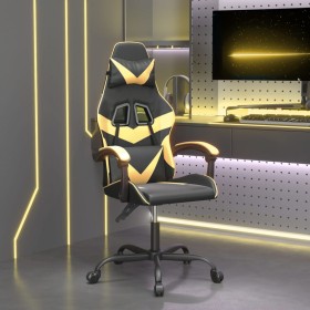 Silla gaming giratoria cuero sintético negro y dorado en Sillas gaming | Comprar online en Foru.es