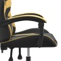 Silla gaming giratoria cuero sintético negro y dorado en Sillas gaming | Comprar online en Foru.es