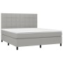 Cama box spring colchón y luces LED tela gris claro 180x200 cm de vidaXL, Camas y somieres - Ref: Foro24-3134893, Precio: 598...