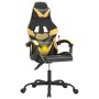 Silla gaming giratoria cuero sintético negro y dorado en Sillas gaming | Comprar online en Foru.es