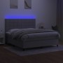 Cama box spring colchón y luces LED tela gris claro 180x200 cm de vidaXL, Camas y somieres - Ref: Foro24-3134893, Precio: 598...
