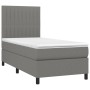 Cama box spring colchón y luces LED tela gris oscuro 90x200 cm de vidaXL, Camas y somieres - Ref: Foro24-3135006, Precio: 378...