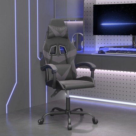 Silla gaming giratoria cuero sintético negro y gris en Sillas gaming | Comprar online en Foru.es