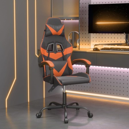 Silla gaming giratoria cuero sintético negro y naranja en Sillas gaming | Comprar online en Foru.es