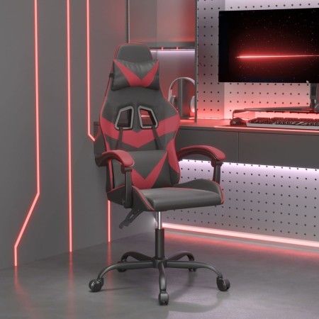 Silla gaming giratoria cuero sintético negro y rojo vino tinto en Sillas gaming | Comprar online en Foru.es