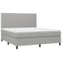 Cama box spring colchón y luces LED tela gris claro 180x200 cm de vidaXL, Camas y somieres - Ref: Foro24-3134733, Precio: 608...