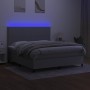 Cama box spring colchón y luces LED tela gris claro 180x200 cm de vidaXL, Camas y somieres - Ref: Foro24-3134733, Precio: 608...