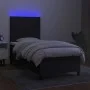 Cama box spring colchón y luces LED tela negro 100x200 cm de vidaXL, Camas y somieres - Ref: Foro24-3134695, Precio: 335,16 €...