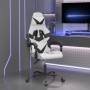Silla gaming giratoria cuero sintético blanco y negro en Sillas gaming | Comprar online en Foru.es