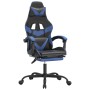 Silla gaming giratoria y reposapiés cuero sintético negro azul en Sillas gaming | Comprar online en Foru.es