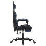 Silla gaming giratoria y reposapiés cuero sintético negro azul en Sillas gaming | Comprar online en Foru.es