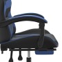 Silla gaming giratoria y reposapiés cuero sintético negro azul en Sillas gaming | Comprar online en Foru.es