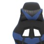 Silla gaming giratoria y reposapiés cuero sintético negro azul en Sillas gaming | Comprar online en Foru.es