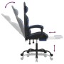 Silla gaming giratoria y reposapiés cuero sintético negro azul en Sillas gaming | Comprar online en Foru.es