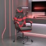 Silla gaming giratoria y reposapiés cuero sintético negro rojo en Sillas gaming | Comprar online en Foru.es