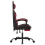 Silla gaming giratoria y reposapiés cuero sintético negro rojo en Sillas gaming | Comprar online en Foru.es