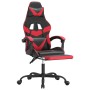Silla gaming giratoria y reposapiés cuero sintético negro rojo en Sillas gaming | Comprar online en Foru.es