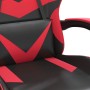 Silla gaming giratoria y reposapiés cuero sintético negro rojo en Sillas gaming | Comprar online en Foru.es