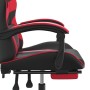 Silla gaming giratoria y reposapiés cuero sintético negro rojo en Sillas gaming | Comprar online en Foru.es